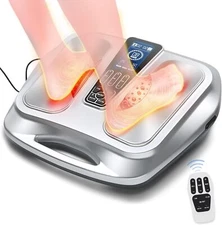 EMS Foot Circulation Stimulator Massager w/Heat for Neuropathy Feet Pain Relief