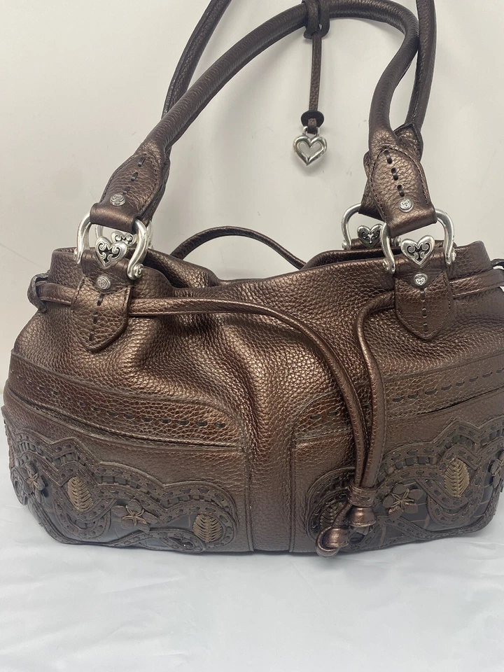 Bolso de mano de cuero Brighton Lolita 3D marrón chocolate Foto 2 de 4