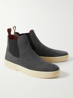 NEW $1095 Loro Piana Beatle Ultimate Walk Grey-ish Suede Chelsea 