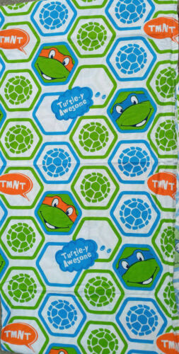 Teenage Mutant Ninja Turtles Toddler Bed Sized Flat Sheet Fabric Cutter CuteTMNT - Picture 1 of 3