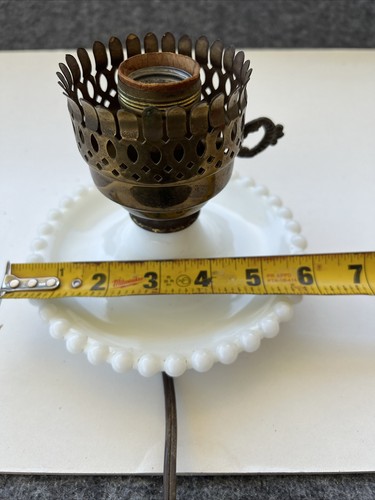 Vintage Underwriters Laboratories portable Lamp hobnail milk glass Base Only - Picture 12 of 12