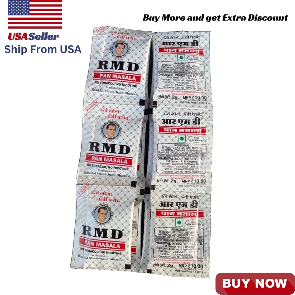 Authentic RMD Pan Masala | Pack of 60 | 2g Each | Premium Mouth freshener