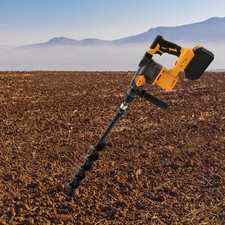 21V Cordless Electric Post Hole Digger Earth Auger Rotary Hammer Drill +80cm Bit