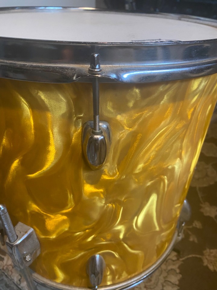 14” vintage MIJ yellow satin swirl floor tom eBay