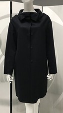 Reduced Authentic Marni Dark Navy Blue Wool Cashmere Blend Raw Edge Coat Size 38
