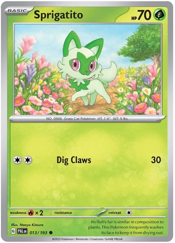 Sprigatito Pokemon TCG Card 013/193
