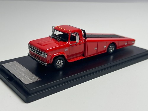 1/64 STREET WEAPON 1970 DODGE D300 RAMP TRUCK Red Transporter Diecast ...