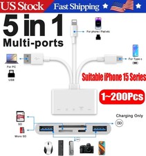 5 in 1 Memory Card Reader USB 3.0 OTG Adapter SD Card Reader For iPhone/iPad LOT