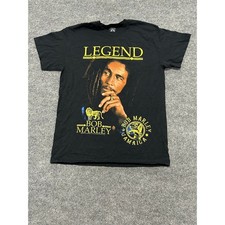 Bob Marley T-Shirt Mens Size M Black Legend Graphic Lion of Judah Reggae Music