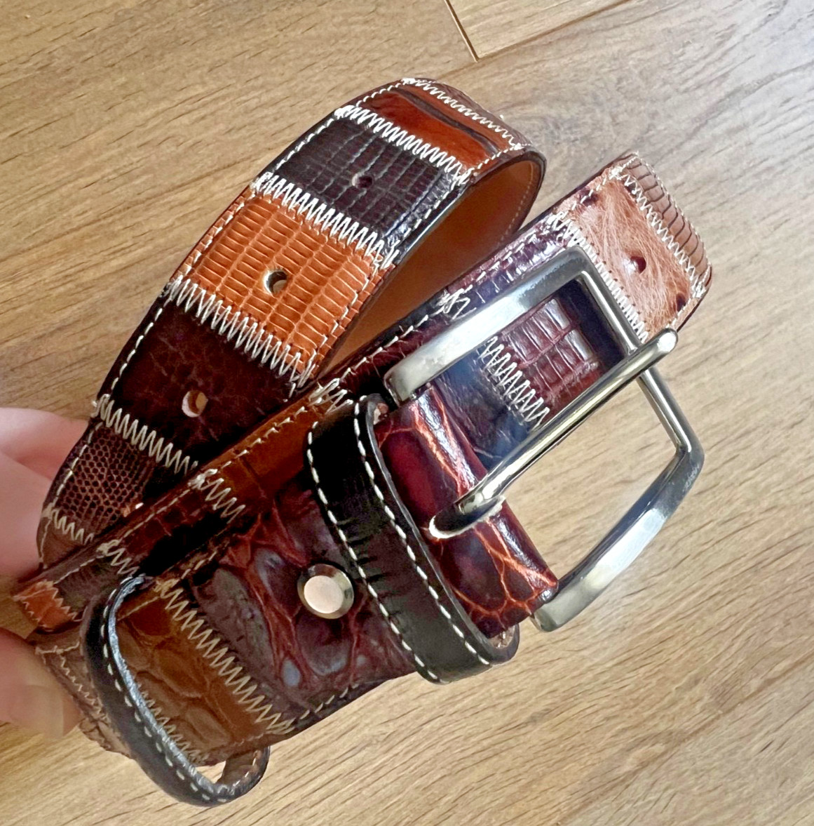 Robert Charles Patchwork Leather Belt - image 3