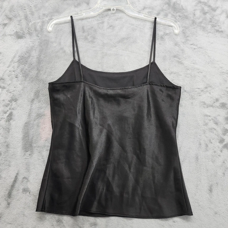 Camiseta sin mangas Joseph Ribkoff vintage años 90 para mujer 10 negra sedosa satinada con tiras Foto 2 de 4