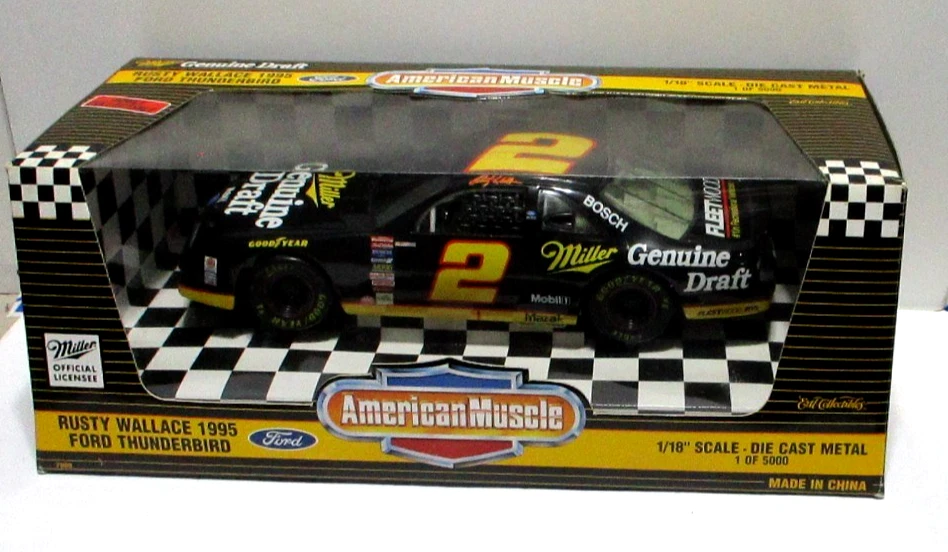Ertl American Muscle, 1:18 Ford Thunderbird, Rusty Wallace #2, 1/5000, New - Image 2 of 4