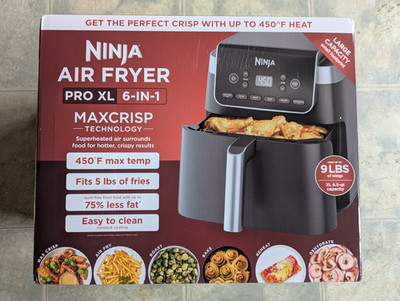  NEW Ninja Air Fryer Pro XL 6.5-Qt 6-in-1 Air Crisp Nonstick Black AF181