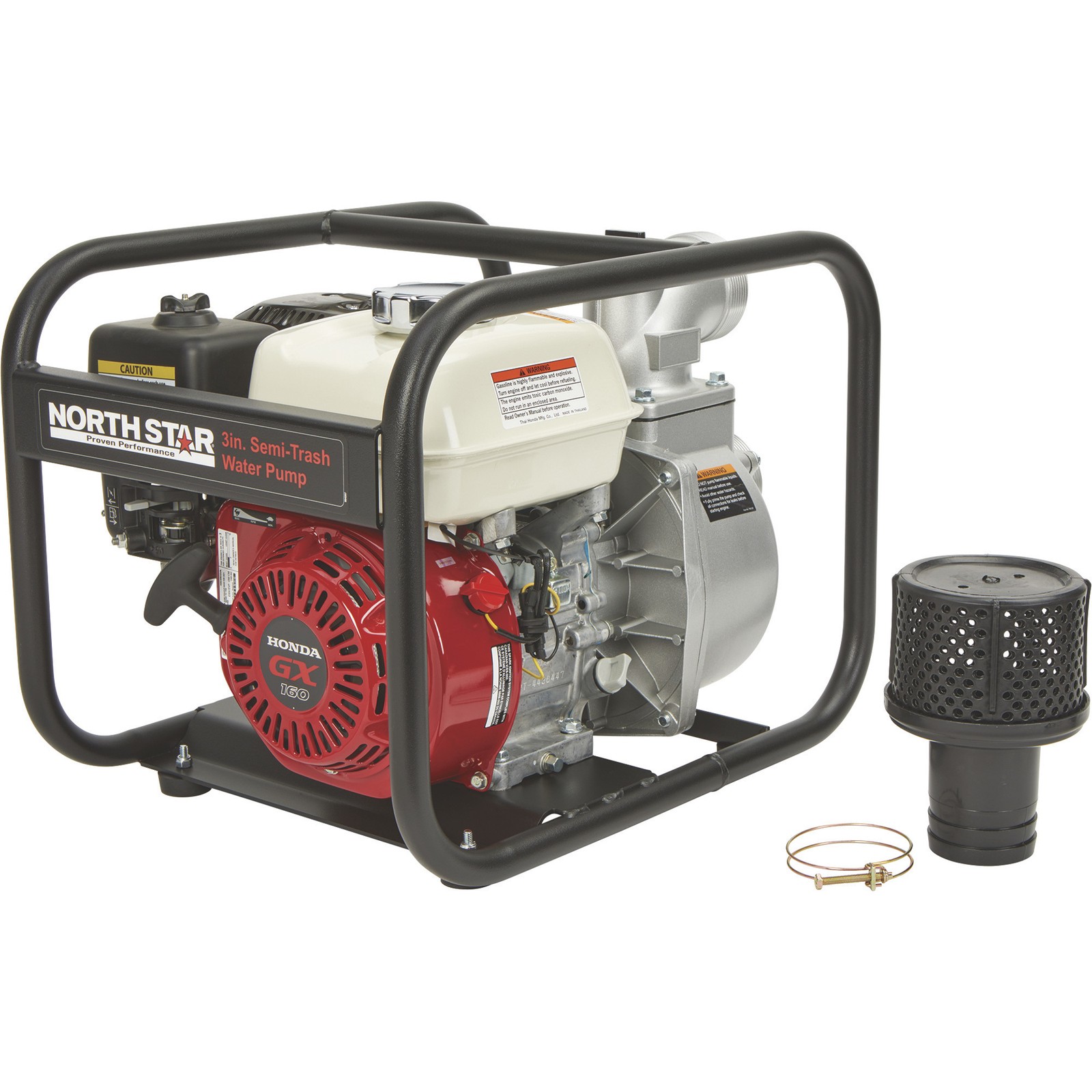 NorthStar Self-Priming Semi-Trash Water Pump, 3in. Ports, 15,850 GPH, 3/4in.