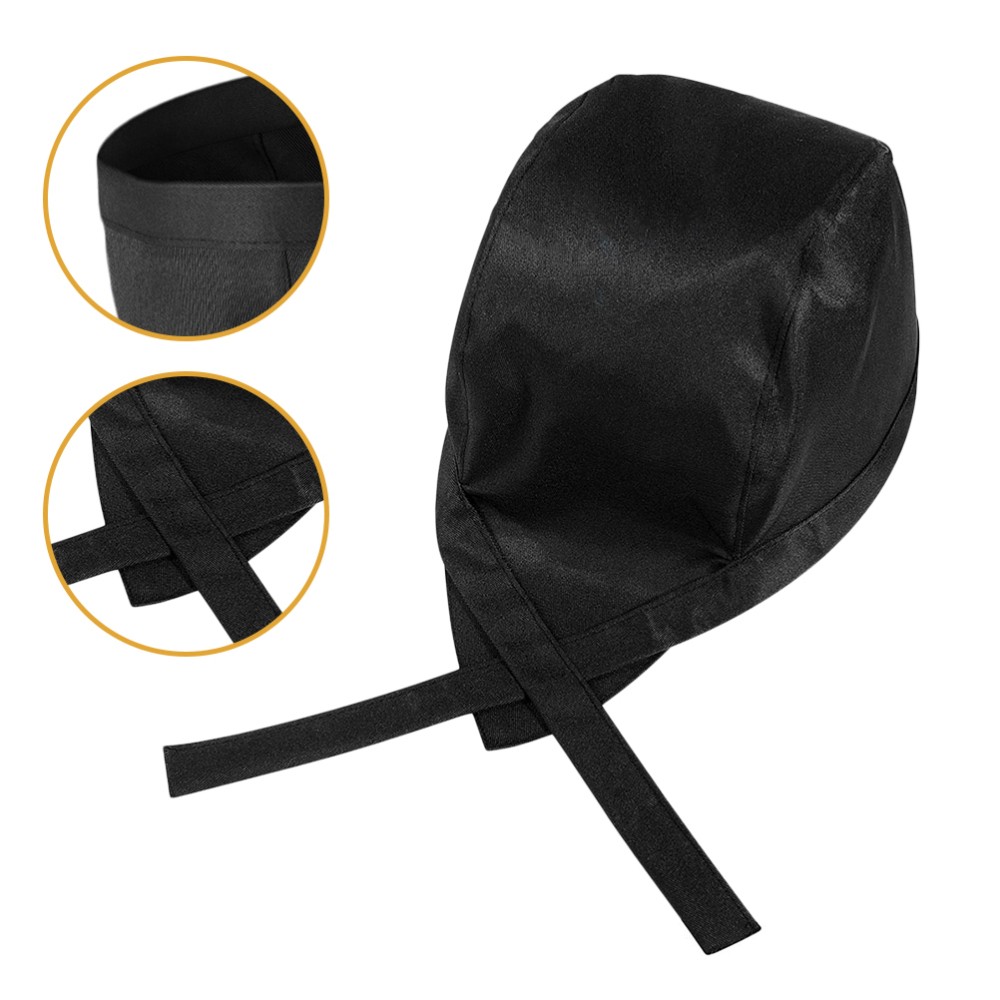 2-Pack Black Chef Turbans for Men & Women - Professional Food Service Hats