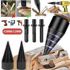 32 42MM Firewood Drill Bit Wood Cone Hex Shank Wood Log Splitter Screw Splitting