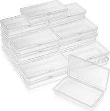Lightweight 24-Pack Small Clear Containers with Hinged Lid for Easy Organization
