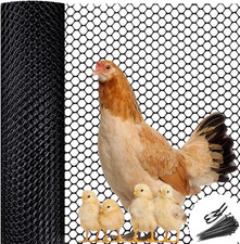 0.4M X 3M Chicken Wire Fence Mesh, 0.8Cm Opening Plastic Fencing for Gardening w 4.82 per metre