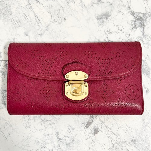 Louis Vuitton Monogram Amelia Wallet Mahina Red Bordeaux Pre-owned From Japan