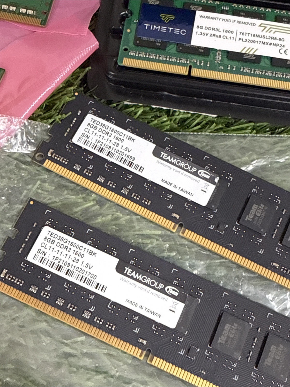 8GB DDR3 1600 PAIR (16GB)  TED38G1600C11BK + HUGE LOT OF RAM PART ETC..