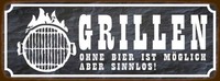 Holzschild 10X27 Cm Grillen Ohne Bier Ist MöGlich Essen Trinken Deko Geschenk Ho