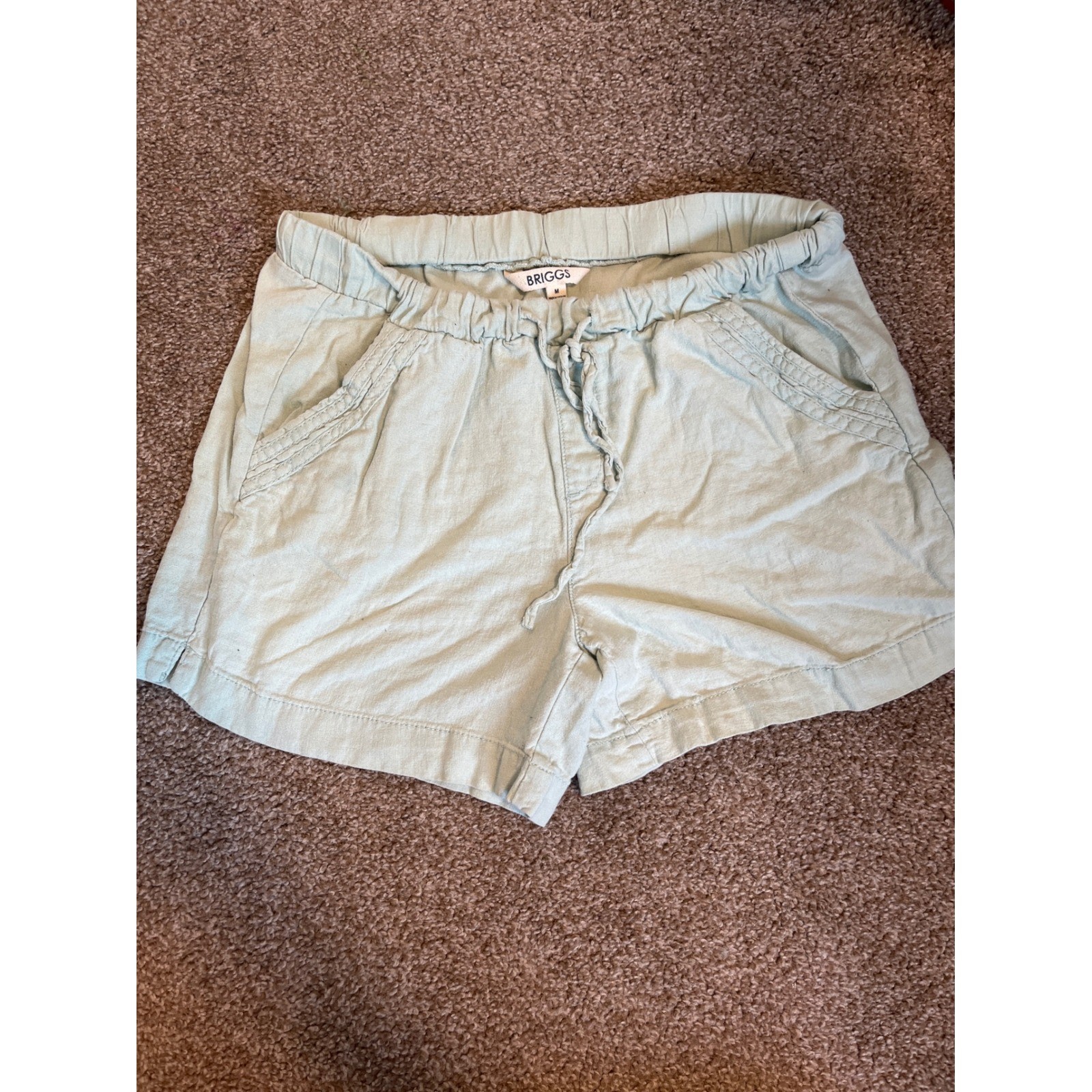 Briggs Light Blue Chambray Drawstring Elastic Wai… - image 1