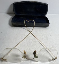 Vintage 1940s Eyeglasses  Case Gold Wire Frame