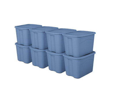 Sterilite Large Storage Bin, 18 Gallon Durable Plastic Storage Tote with Snap-on