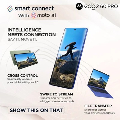 Motorola edge 60 PRO 256GB Blue【3】☺︎ MOTOROLA Edge 60 Pro -Factory Unlocked 8GB 256GB-Dazzling Blue NO