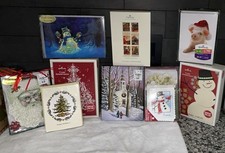 Hallmark Christmas Greeting Card Lot w/ Envelopes Snowman Santa Claus Pig