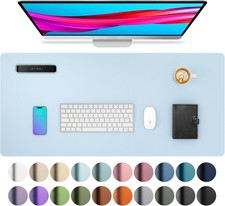 Leather Desk Pad Protector, Mouse Pad, Office Desk Mat, Non-Slip PU Leather Desk