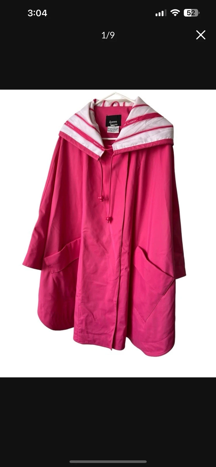 Dennis Basso Women Pink Raincoat Poncho Hooded