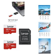 E-Series 128GB Micro SD Card 2 Pack, microSDXC UHS-I Flash Memory Card with A...