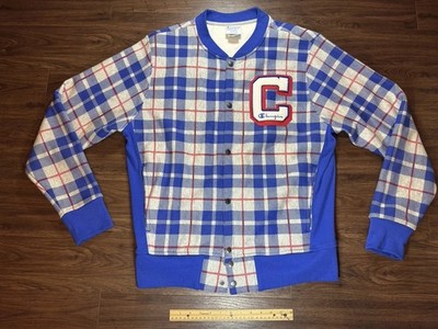 NICE Champion Plaid Button Up Varsity-style Jacket - Size Large