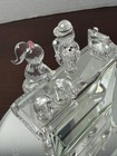 Crystal Or Glass Signed Figurine Soda Bar W/ Two Children Sitting Sharing Soda — photo 6