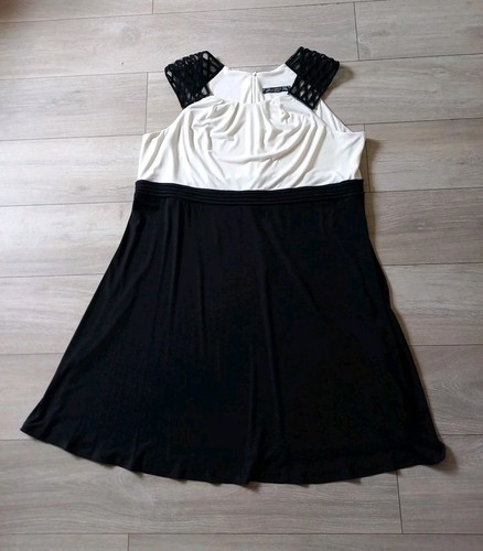 Joanna Hope Black & White Stretch Flared Dress Smart Occasion Evening UK26 - Picture 19 of 19
