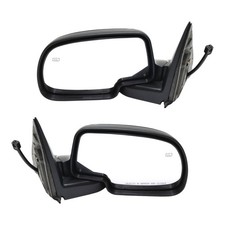 Side View Mirrors Power Heated Smooth Black With Puddle Pair For 00-02 Chevy Gmc Side View Mirrors Power Heated Smooth Black With Puddle Pair For 00-02 Chevy Gmc