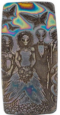 10 ozt 999 Fine Silver Art Bar- ALIEN WEDDING- ADAMO TECHNE - Limited Edition 104.90 per troy oz