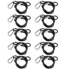 10 PCS 3FT Safety Cable, Black Coated Braided Stainless Steel Security Rope f...