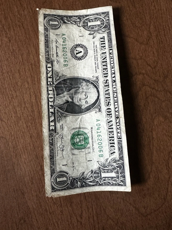 $1 Dollar Fancy Serial number Birthday Note April 16 2006 #04162006 - Image 2 of 2