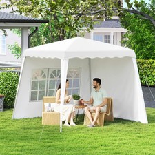 Outsunny Gazebo Pieghevole 2,4x2,4m Gazebo Altezza Regolabile Tenda per Feste con Protezione UV