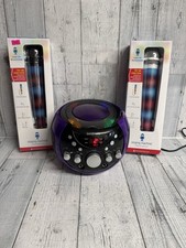 Goodmans XB9CDG CD Player Karaoke System Purple Disco Display  Microphones VGC