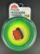 Farberware Food Huggers Reusable Silicone Food Savers Set of 4 Assorted