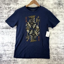 NWT - Lucky Brand King Playing Card Navy Short Sleeve T Shirt - Men's Small