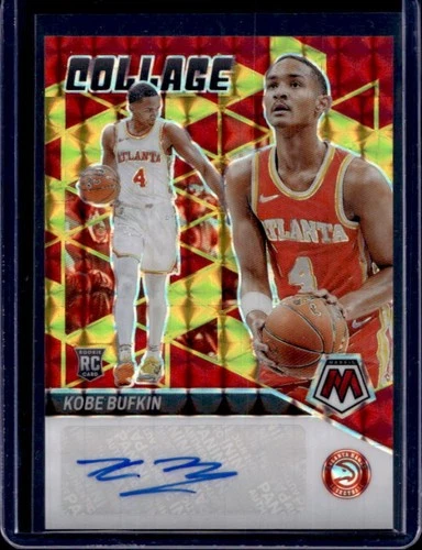 2023-24 Panini Mosaic Kobe Bufkin Collage Auto Mosaic RC Choice #CM-BUF Hawks
