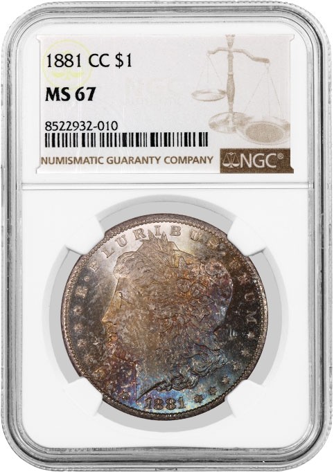 1881 CC Carson City $1 Morgan Silver Dollar NGC MS67 Gem