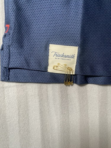 Tracksmith Racing Singlet MT214 M Navy/Ivory SS22 Mesh Performance Top - Picture 5 of 9