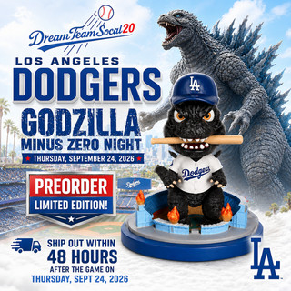 PREORDER NEW 2026 Dodgers Godzilla Minus Zero Night Bobblehead SGA 9/24/26