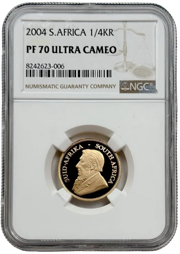 2004 South Africa Gold 1/4 oz Proof Krugerrand Coin NGC PF 70 UC 3,416 Minted