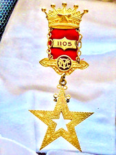 VINTAGE 1904 Gold Plated Charles Crabbe Trojan Council VMC ROYAL ARCANUM MEDAL